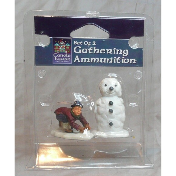 Lot 3 Lemax Christmas Village People - Gathering Ammunition, Bringing Cheer, Tim - Picture 7 of 8